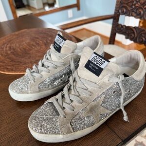 Golden Goose Silver Glitter Women's Sneakers